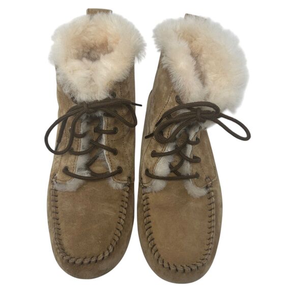UGG Women's Chickaree Brown Sherling Lined Tied Booties NWOB Size 6 - Picture 4 of 5